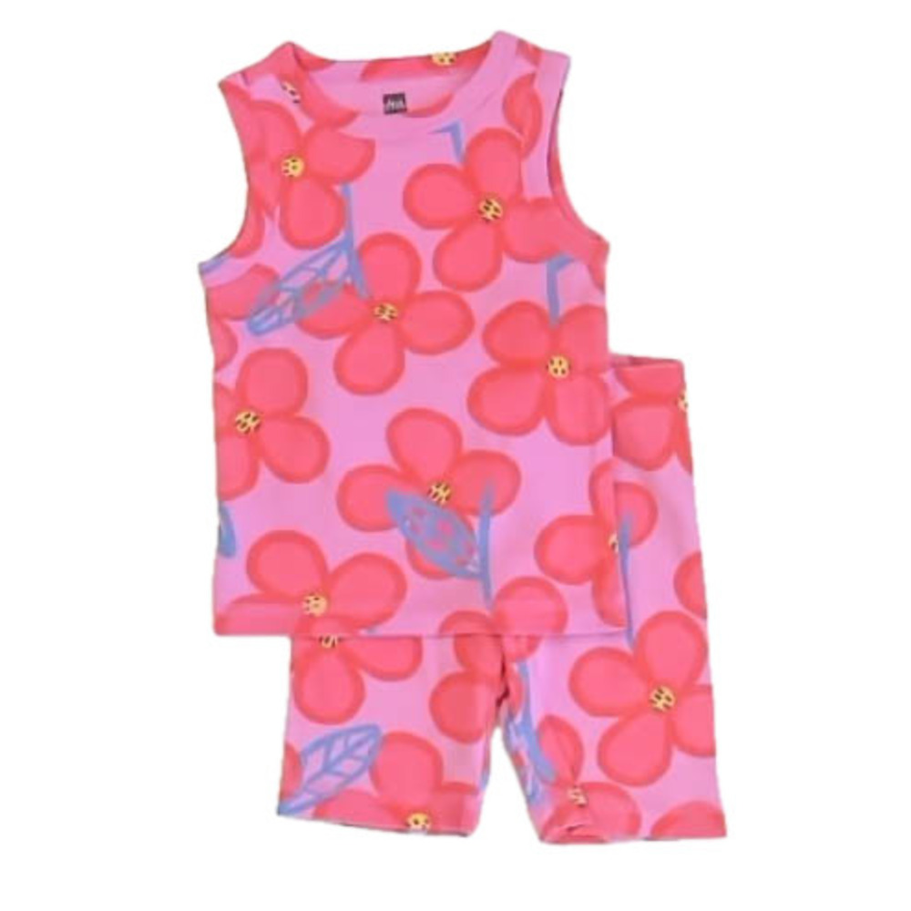 Tea Collection Girls Pink Floral 2-piece Pajamas size: 3T